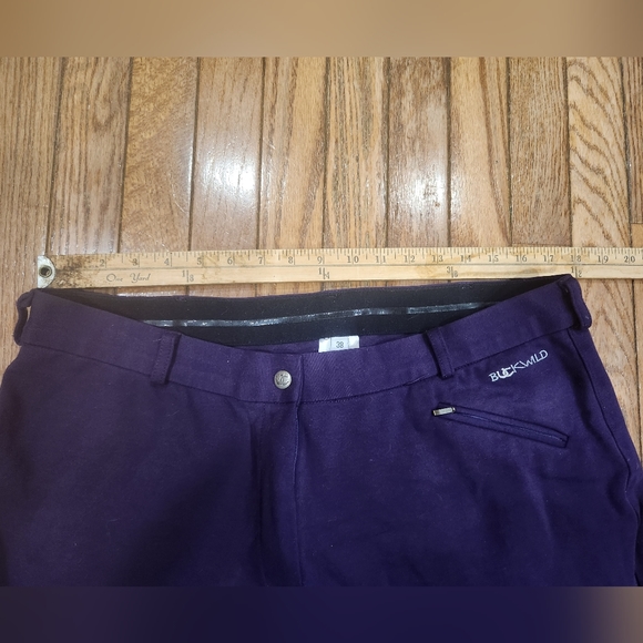 Buckwild Curvy Mare High Waist Breech Purple Painted Ponies Breeches Size 38 - Picture 7 of 12
